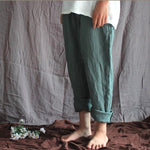 cambioprcaribe Army Green / M Cotton And Linen Pants  | Zen