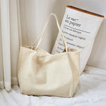 cambioprcaribe Beige Oversized Canvas Tote Bag