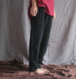 cambioprcaribe Black / M Cotton And Linen Pants  | Zen