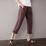 cambioprcaribe Brown / M Cotton And Linen Pants  | Zen