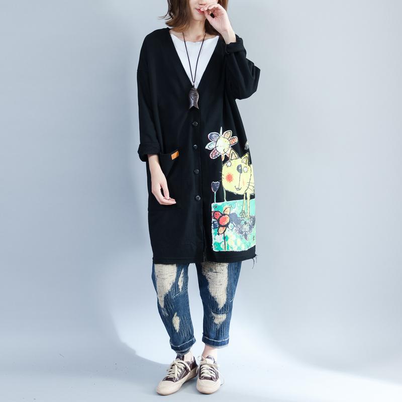 cambioprcaribe Cardigans Cat Lady Button Up Long Cardigan