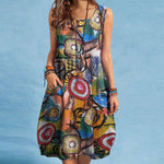 Geometric African Prints Baggy Dress