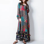 cambioprcaribe Dress Long Sleeves Floral Patchwork Hippie Dress