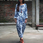 White and Blue Chinese Porcelain Dress  | Zen