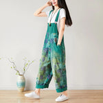 cambioprcaribe Floral Exotic Loose Denim Overall