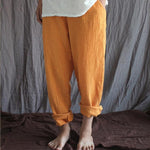 cambioprcaribe Gold / M Cotton And Linen Pants  | Zen