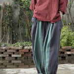cambioprcaribe Harem Pants Gradient Colors Linen Harem Pants  | Lotus