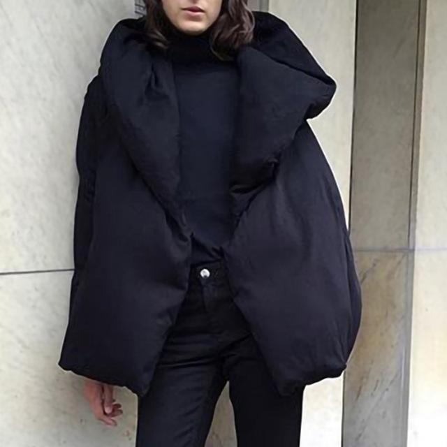 Black Oversized Down Puffer Jacket | Millennials