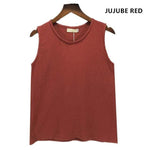 cambioprcaribe jujube red / S Cotton and Linen Plus Size Tank Tops