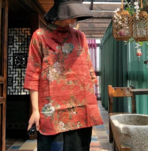 Zen Casual Floral Chinese Shirt  | Zen
