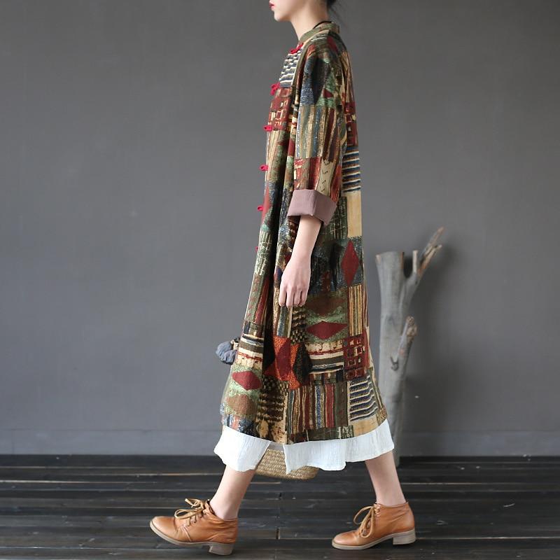 cambioprcaribe Patchwork Prints Chinese Linen Trench Coat