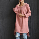 Long Sleeves Asymmetrical Cotton Shirt  | Zen