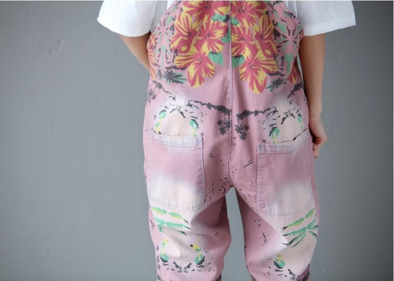 cambioprcaribe Pink / One Size Plus Size Pink Denim Overall