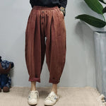 Rolled Up Cotton And linen Trousers