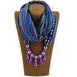cambioprcaribe Scarf 2 Tribal Beaded Scarf Necklace
