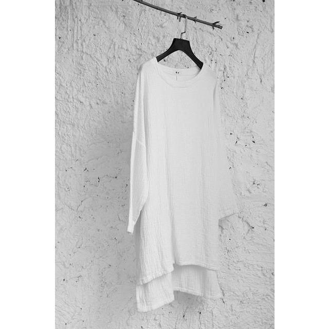 cambioprcaribe White / One Size Long Sleeves Asymmetrical Cotton Shirt  | Zen