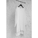 cambioprcaribe White / One Size Long Sleeves Asymmetrical Cotton Shirt  | Zen