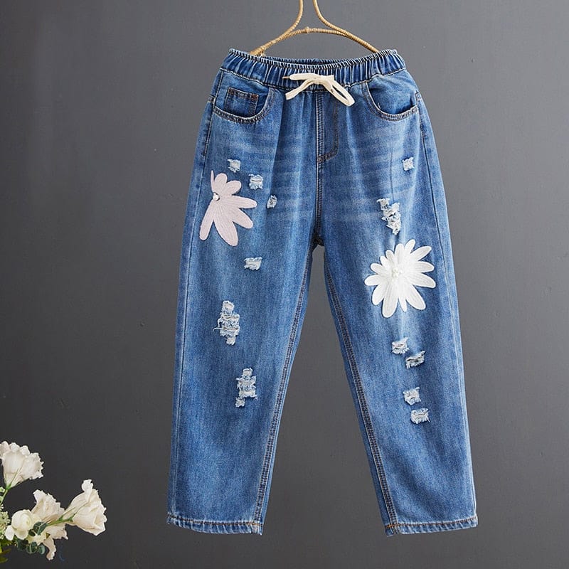 Flower Power Hipster Jeans