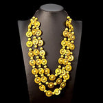 cambioprcaribe yellow Boho Rainbow Wood Beads Statement Necklace