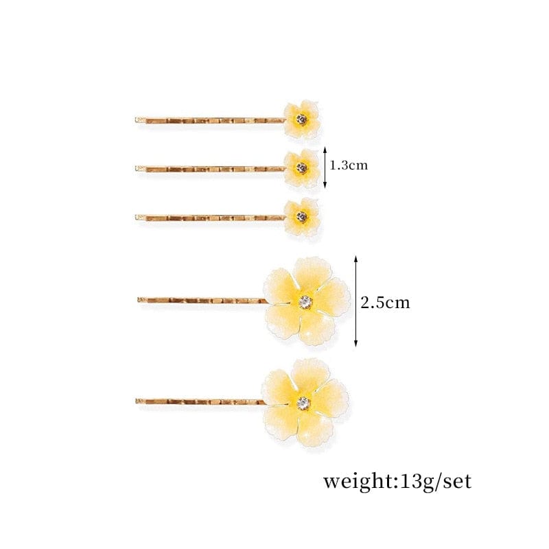 cambioprcaribe Five Petals Flower Hairpin Set