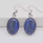 cambioprcaribe Lapis Natural Stone Oval Earrings