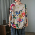 Mori Girl Print Long Sleeve Sweater