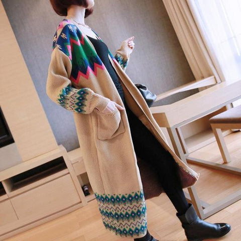 Long Sleeve Knitted Cardigan Sweater