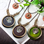 6 Pointed Star with Tree Of Life Wooden Necklace