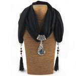 cambioprcaribe Beaded Scarf Necklace With Tassels