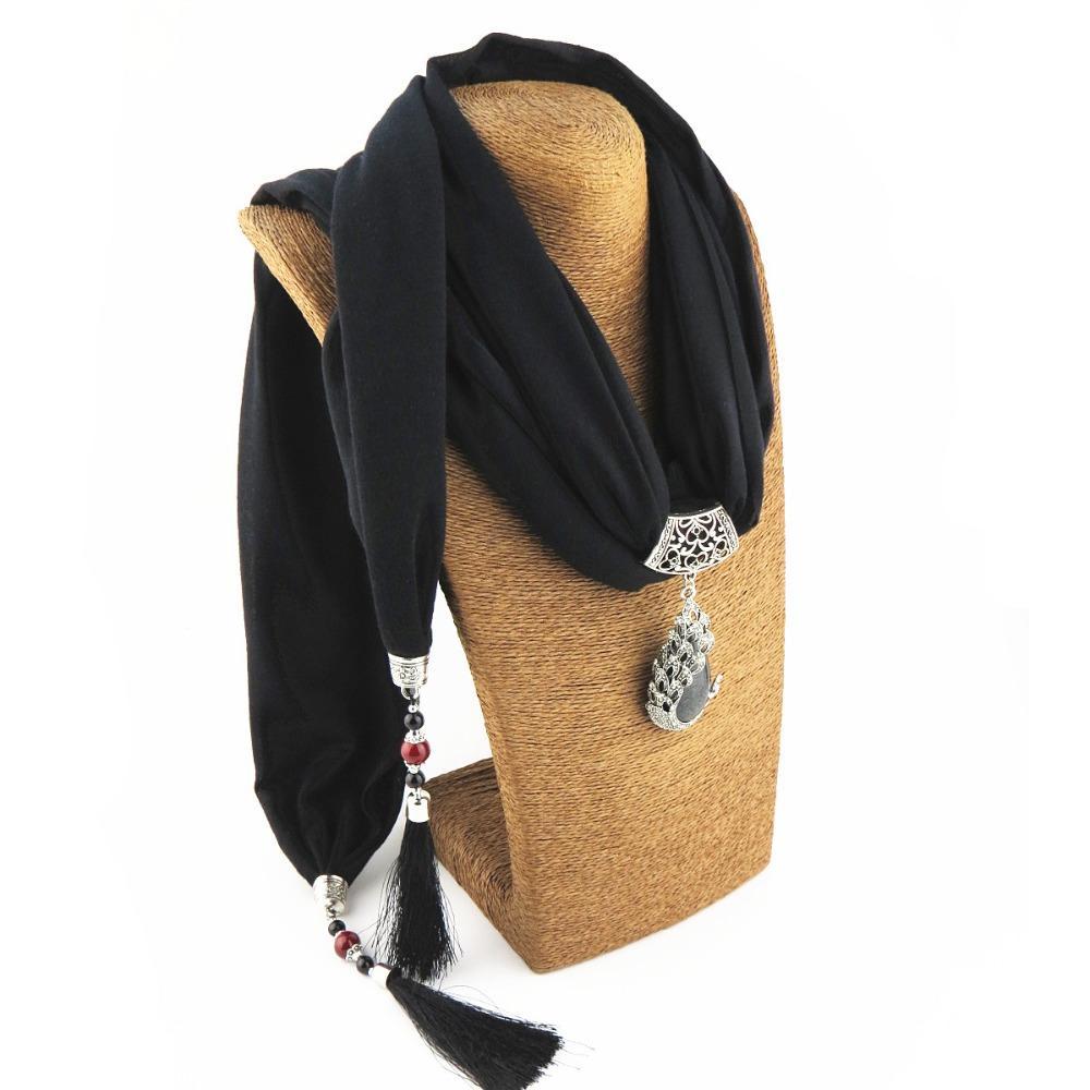 cambioprcaribe Beaded Scarf Necklace With Tassels