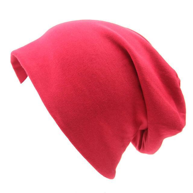 cambioprcaribe Beanie Hats Deep Red Slouch Fit Casual Beanie