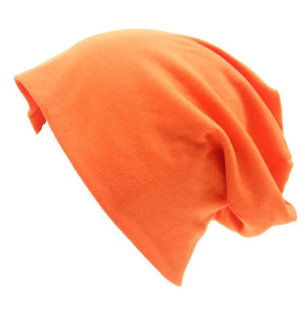 cambioprcaribe Beanie Hats Orange Slouch Fit Casual Beanie