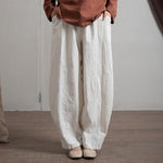 cambioprcaribe Beige / One Size Japanese Zen Cotton Linen Palazzo Pants  | Zen