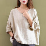 cambioprcaribe Beige / One Size Loose Cotton and Linen Shirt  | Zen