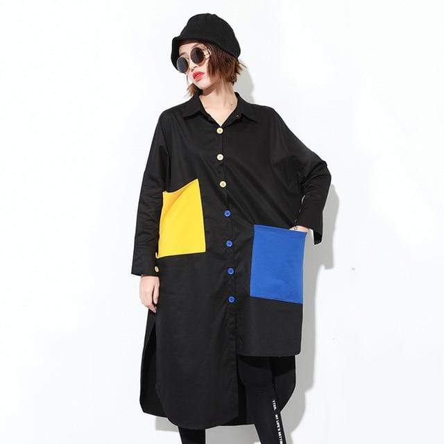cambioprcaribe Black / One Size Loose Funky Oversized Shirt