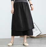 cambioprcaribe Black / One Size Split Side Palazzo Skirt Pants