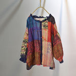 New Age Hippie Patchwork Blouse