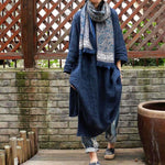 cambioprcaribe Blue / One Size Paisley Print Oversized Vintage Scarves  | Zen