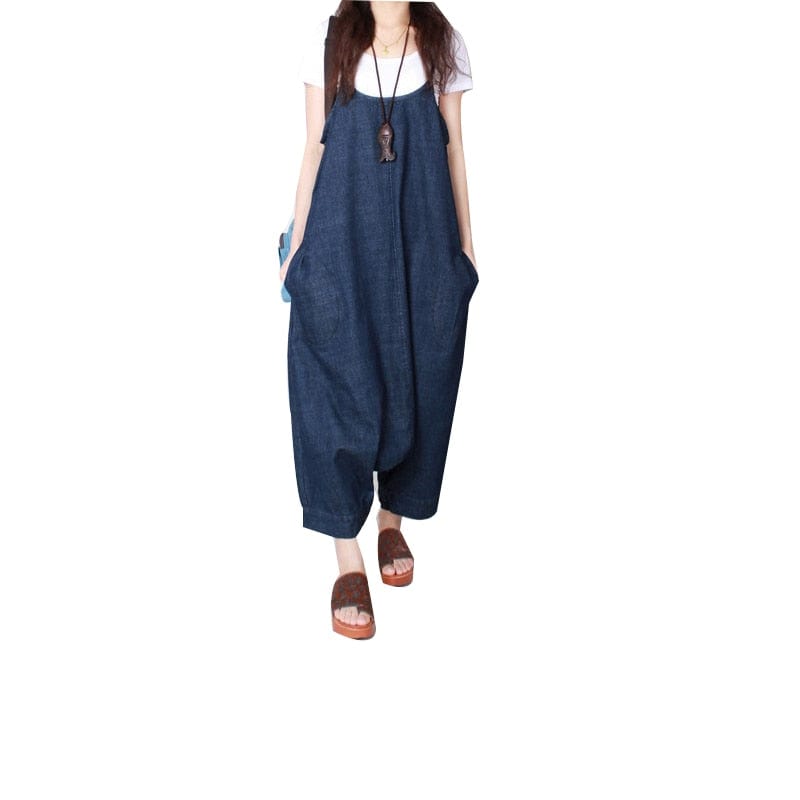 cambioprcaribe Blue / S Loose 3/4 length denim overall