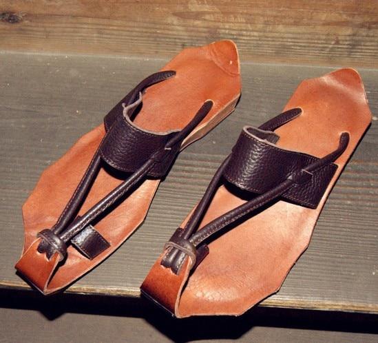 cambioprcaribe Brown / 4.5 Curved Retro Leather Sandals
