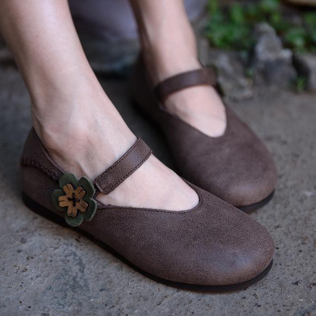 cambioprcaribe Brown / 5 Handmade Retro Art Leather Shoes