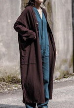 cambioprcaribe Cardigans Brown / One Size Long Linen Cardigan with Large Pockets | Lotus