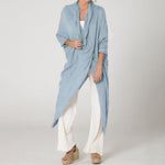 cambioprcaribe Cardigans Light Blue / S Boho Chic High Low Tunic