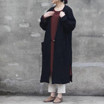 cambioprcaribe Cardigans One Size / Black Long Cotton and Linen Cardigan  | Zen