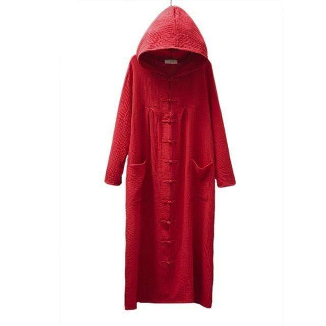 Cotton and Linen Hooded Trench Coat | Zen