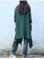 cambioprcaribe Chinese Style Draped Linen Shirt  | Zen