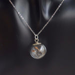 cambioprcaribe Dandelion Seed Wish Glass Pendant Necklace