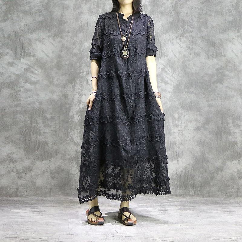 Asymmetrical Lace Midi Dress | Nirvana