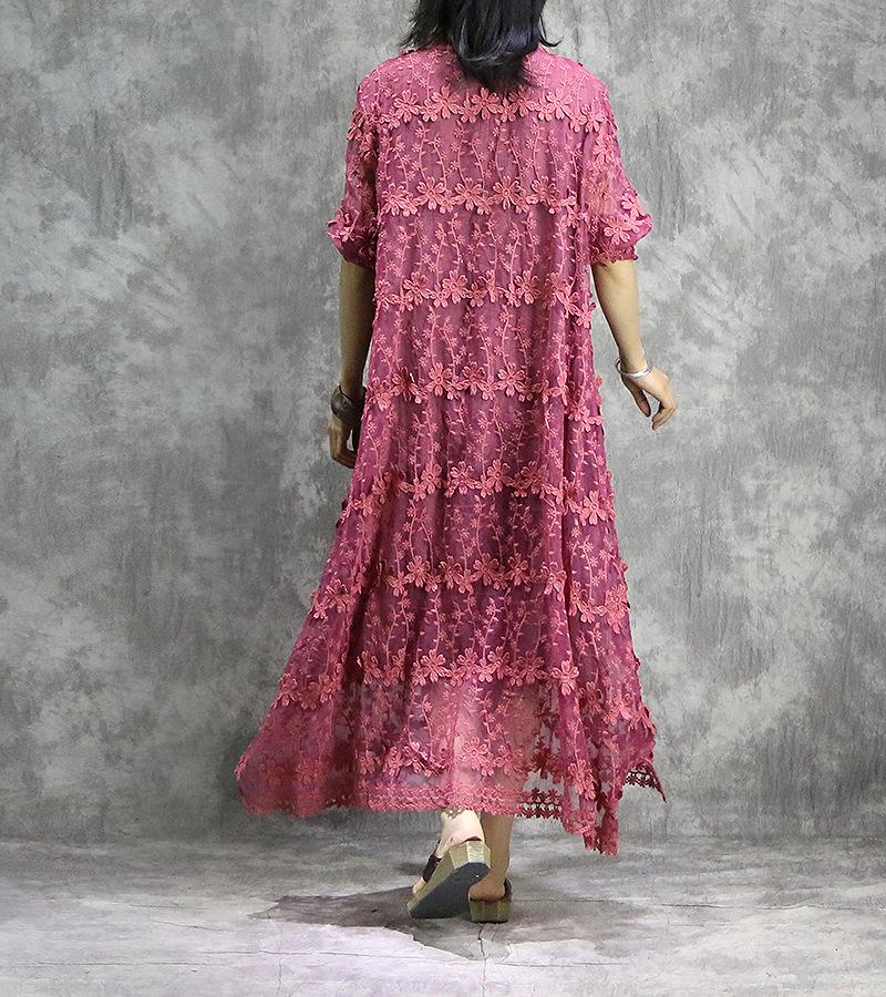 cambioprcaribe Dress Asymmetrical Lace Midi Dress