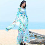 cambioprcaribe Dress Baby Blue / S Floral and Flowy Chiffon Bohemian Prom Dress | Mandala